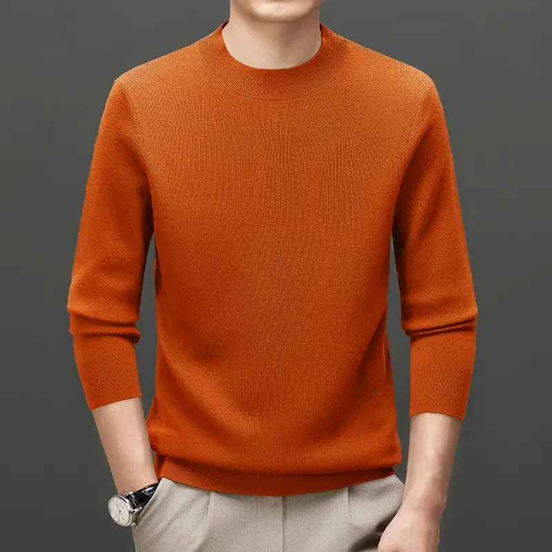 【濮院源头工厂】山羊绒混纺可机洗加厚550克半高领保暖纯色针织衫