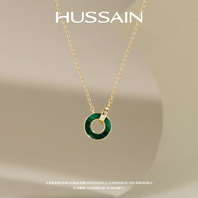 坠链均925银 赫生环予项链环环相扣吊坠纯银女锁骨颈链小众