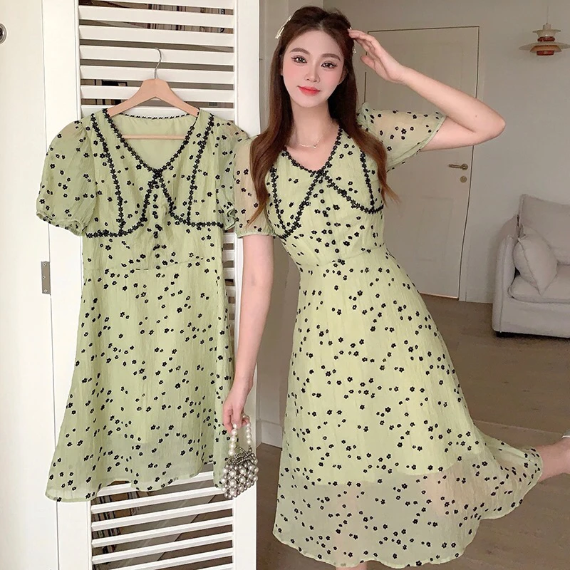 16337（008）女装连衣裙气质收腰夏装韩版裙子长裙时尚