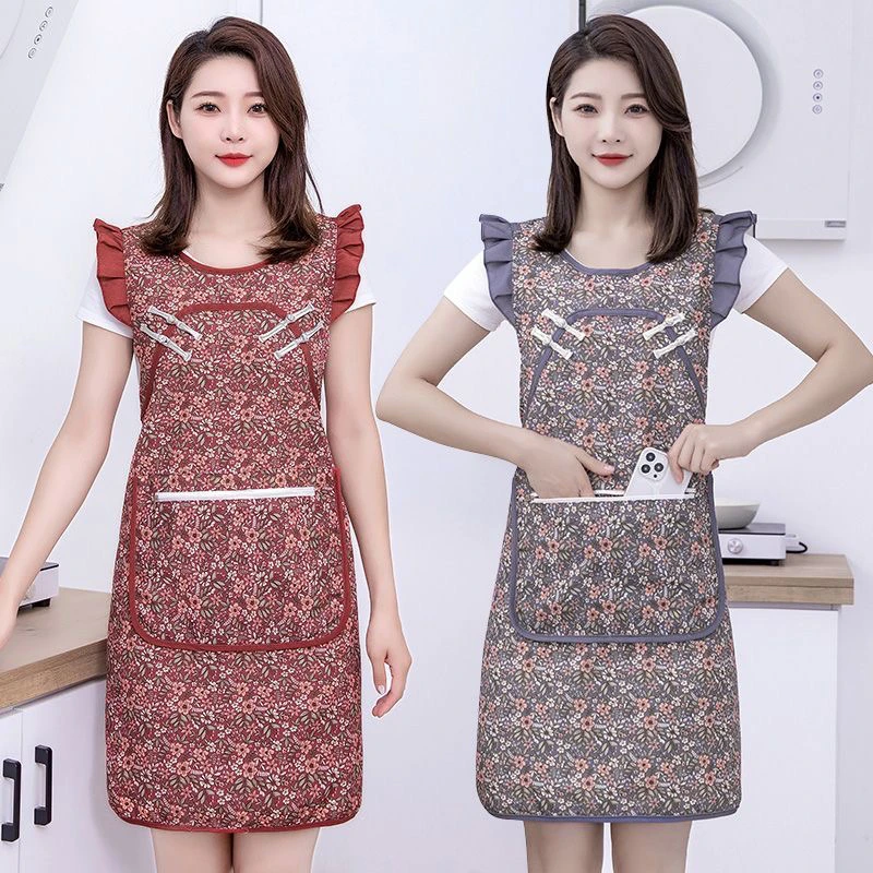 围裙复古盘扣旗袍女厨房家用洋气罩衣防油防污坎肩年轻上班工作服