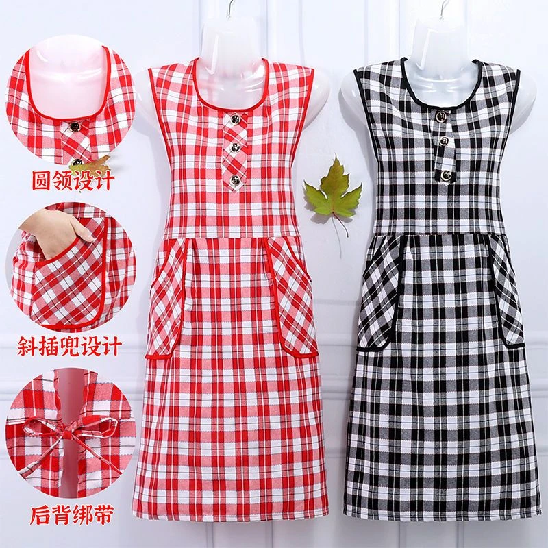 新款围裙女厨房家用做饭防油耐脏工作服车间洋气可爱长袖干活罩衣