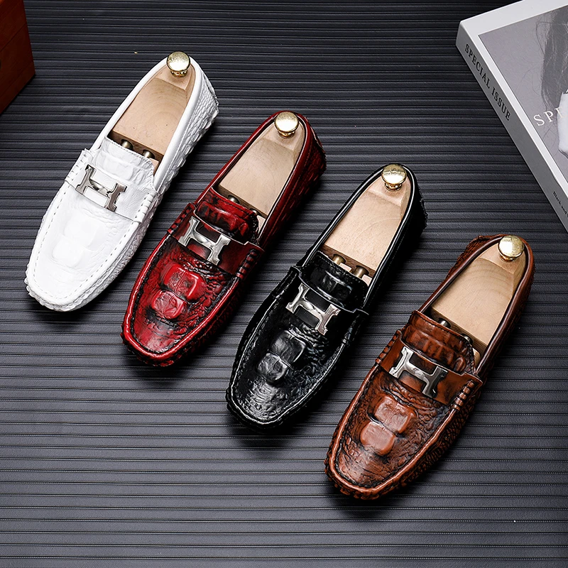 豆豆鞋男款真皮软底一脚蹬男鞋英伦透气休闲男士驾车鞋奢侈品皮鞋