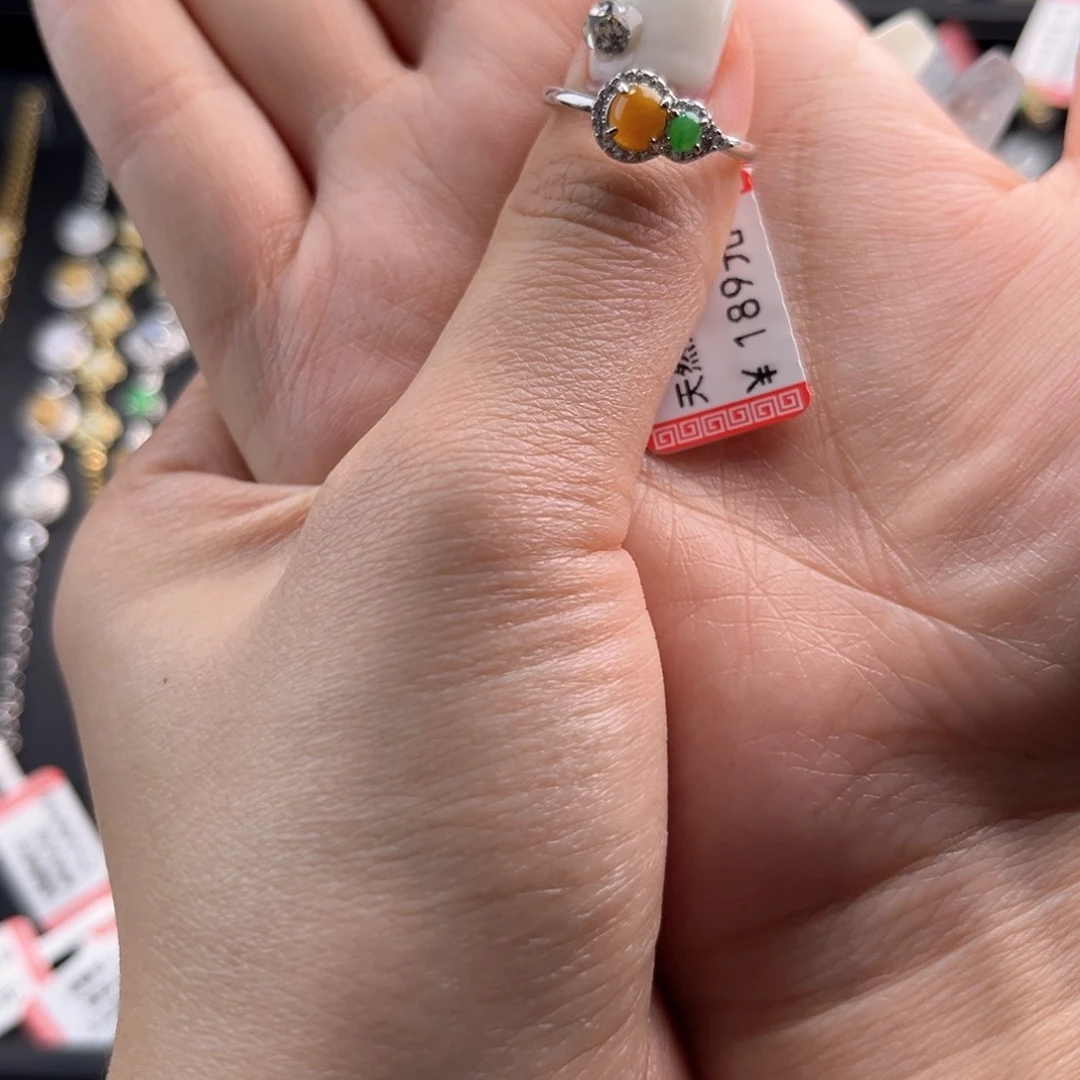 翡翠戒指银S925镶嵌85699