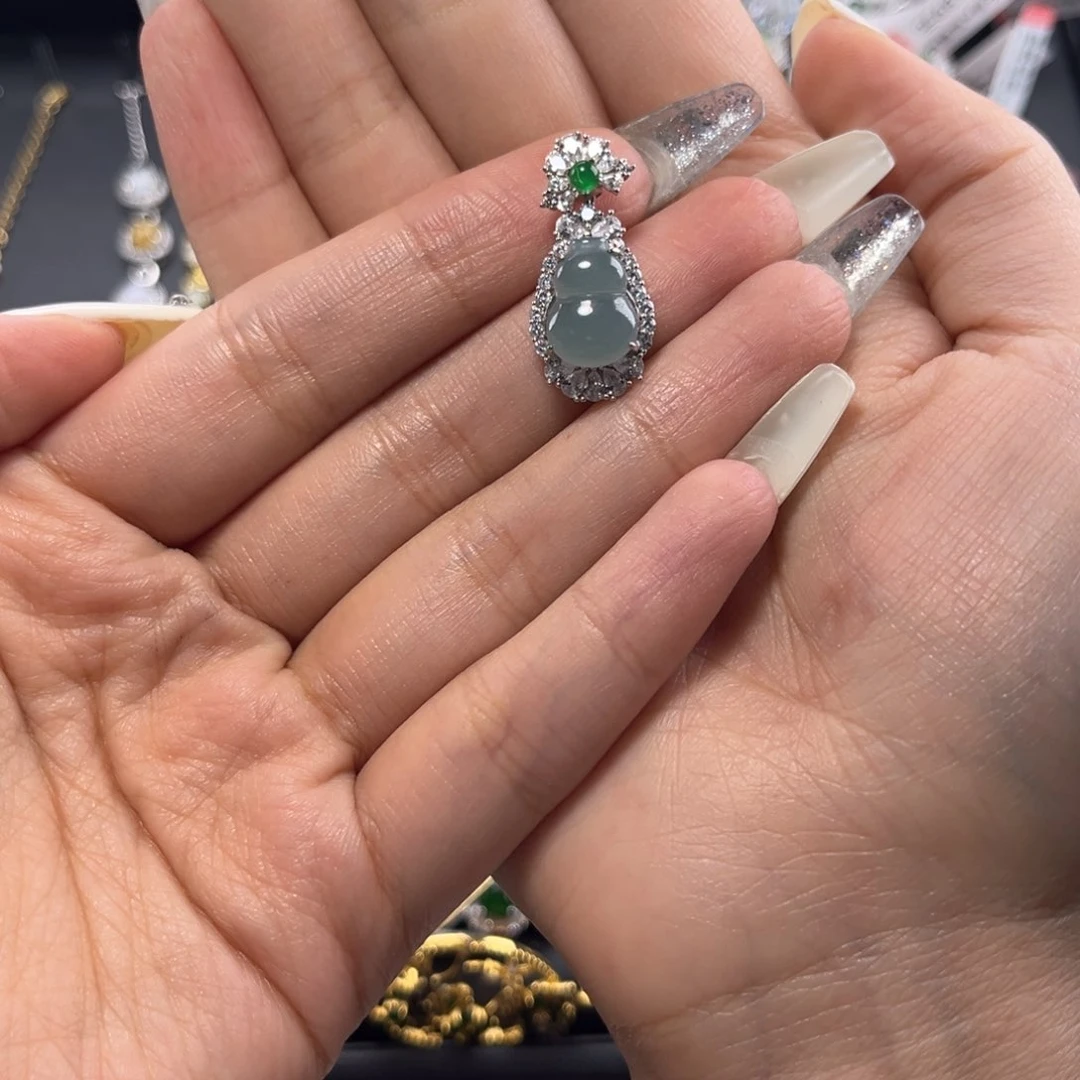 翡翠颈饰银S925镶嵌56668