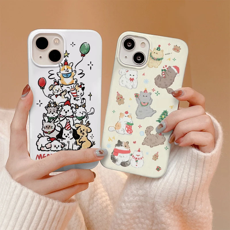 圣诞小猫【苹果】菲林手机壳全包边高颜值轻薄耐脏网红iPhone15
