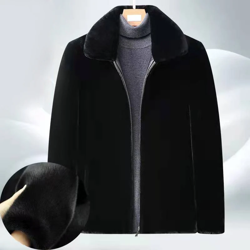 海宁仿貂皮大衣冬季仿整貂绒加厚冬季高档仿水貂外套休闲男外套