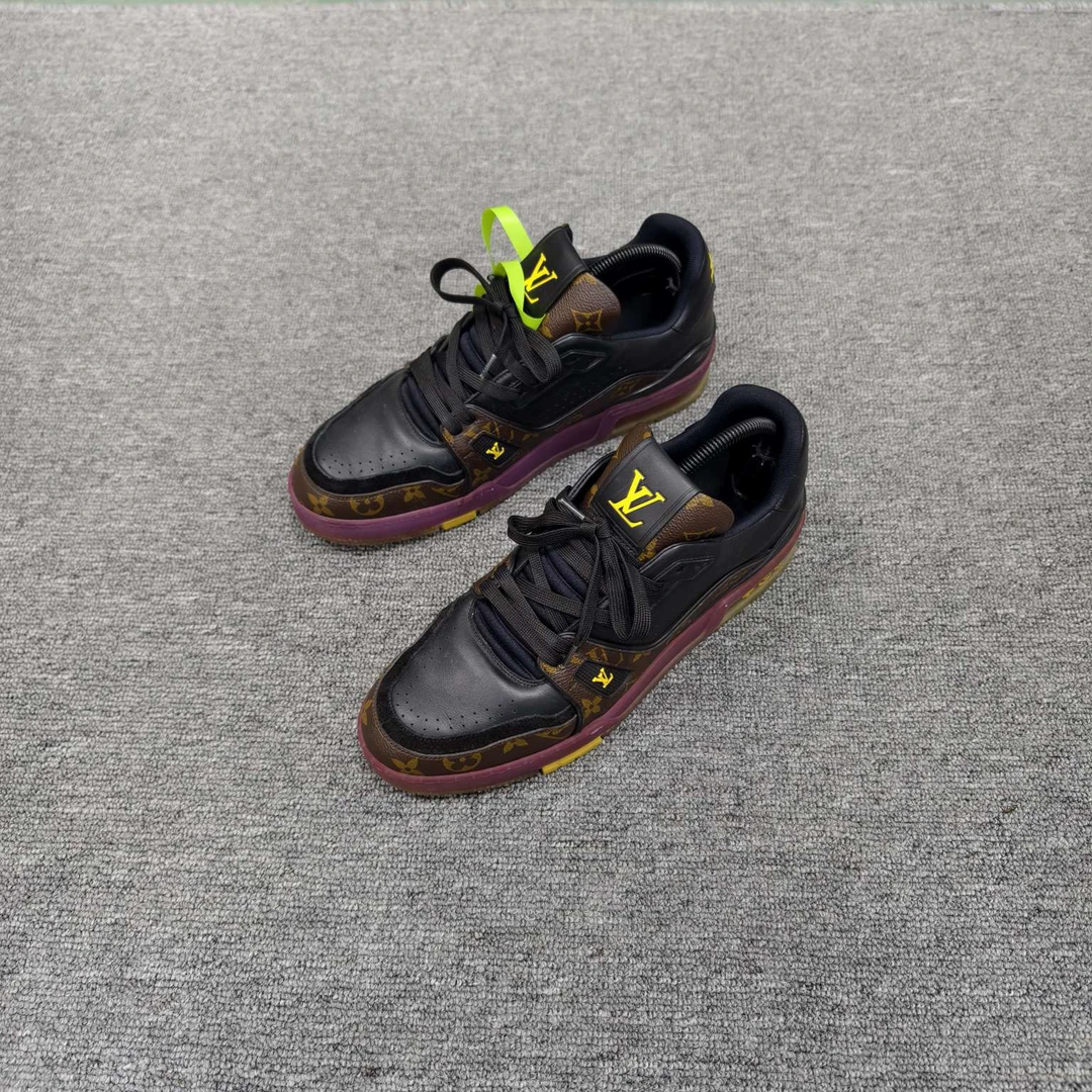 Louis Vuitton LV Trainer 黑紫湖人板鞋 42.5码/95新/公价10500/