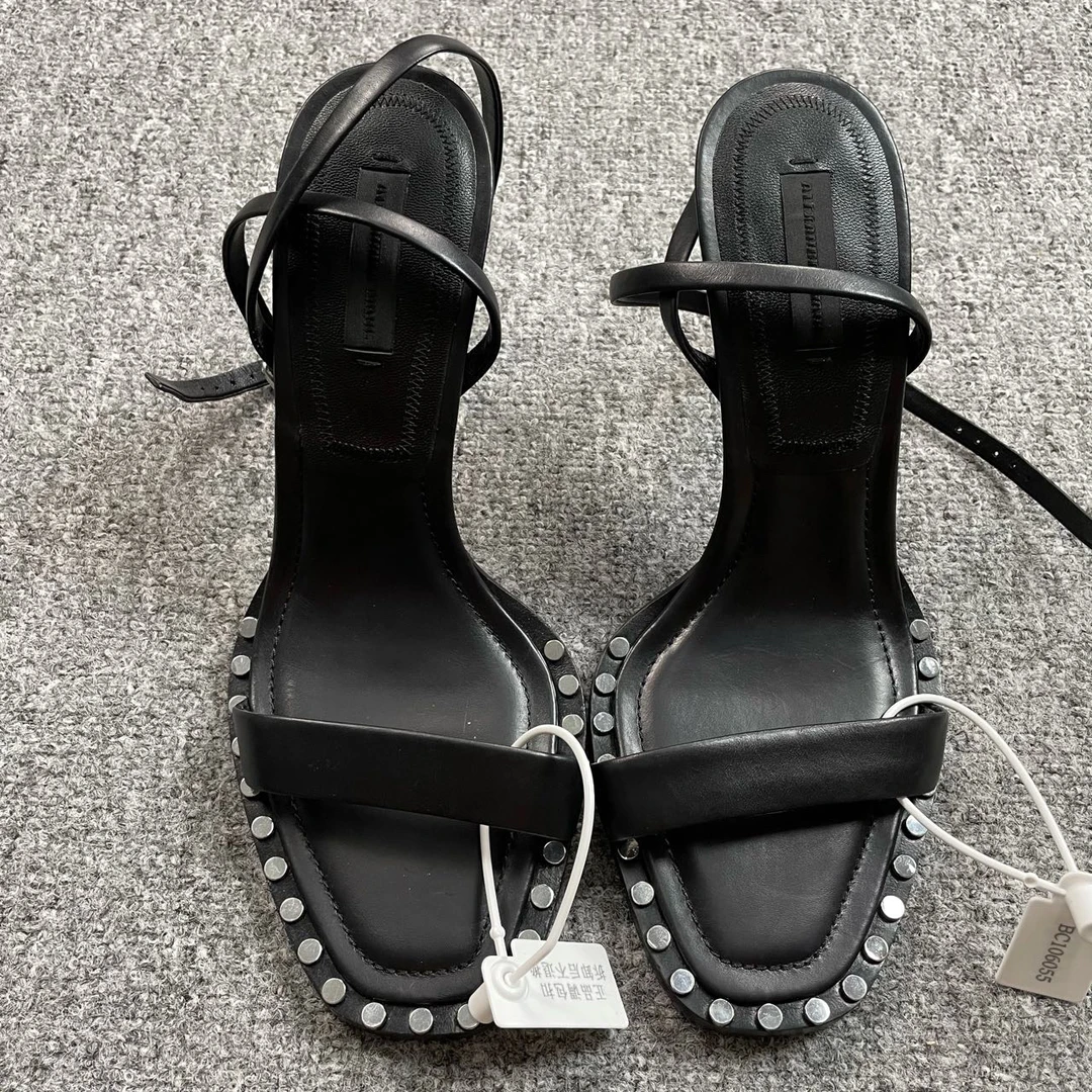 alexander wang 亚历山大王 黑色铆钉高跟鞋 39码/98新/公价5500