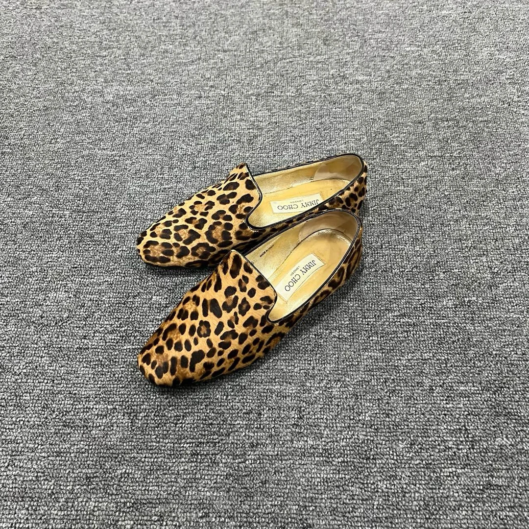 JIMMY CHOO 周仰杰 豹纹马毛乐福鞋 36码/95新/公价6000/无配件