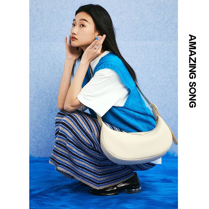 AMAZING SONG半月包中号单肩斜挎通勤百搭时尚简约饺子包休闲女包