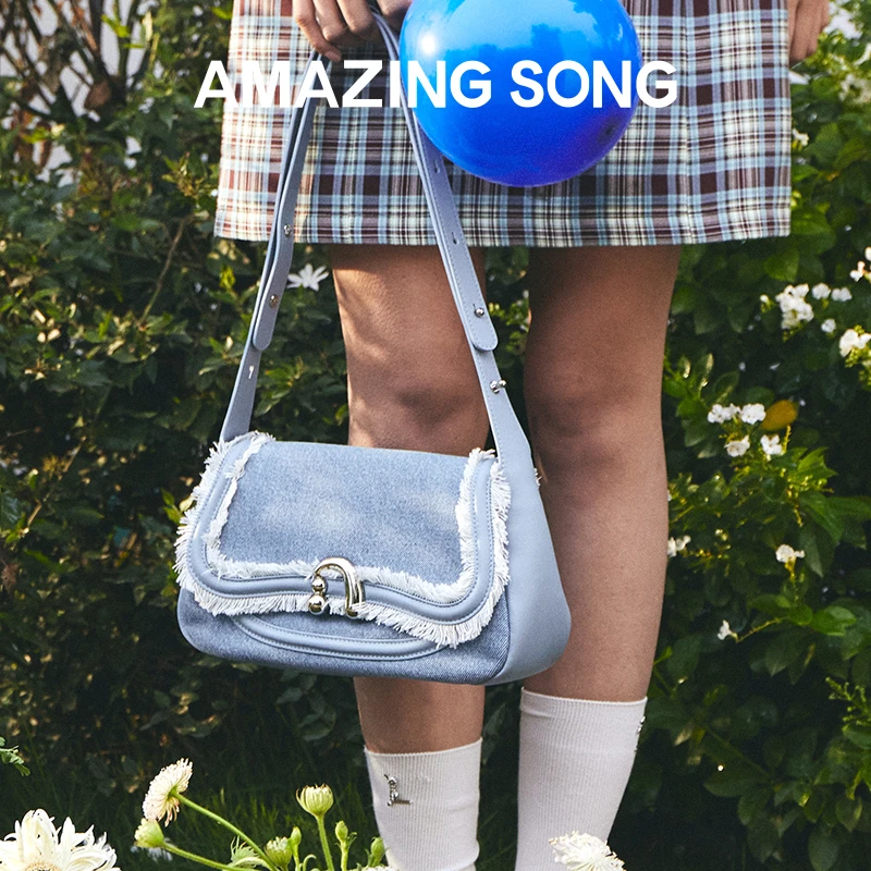 AMAZINGSONG可可包小号新款牛仔斜挎腋下包包气质