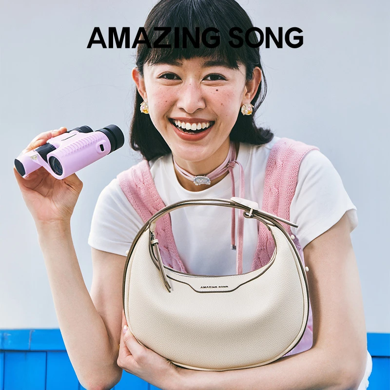 AMAZINGSONG半月包小号夏小众设计软牛皮质感斜挎包