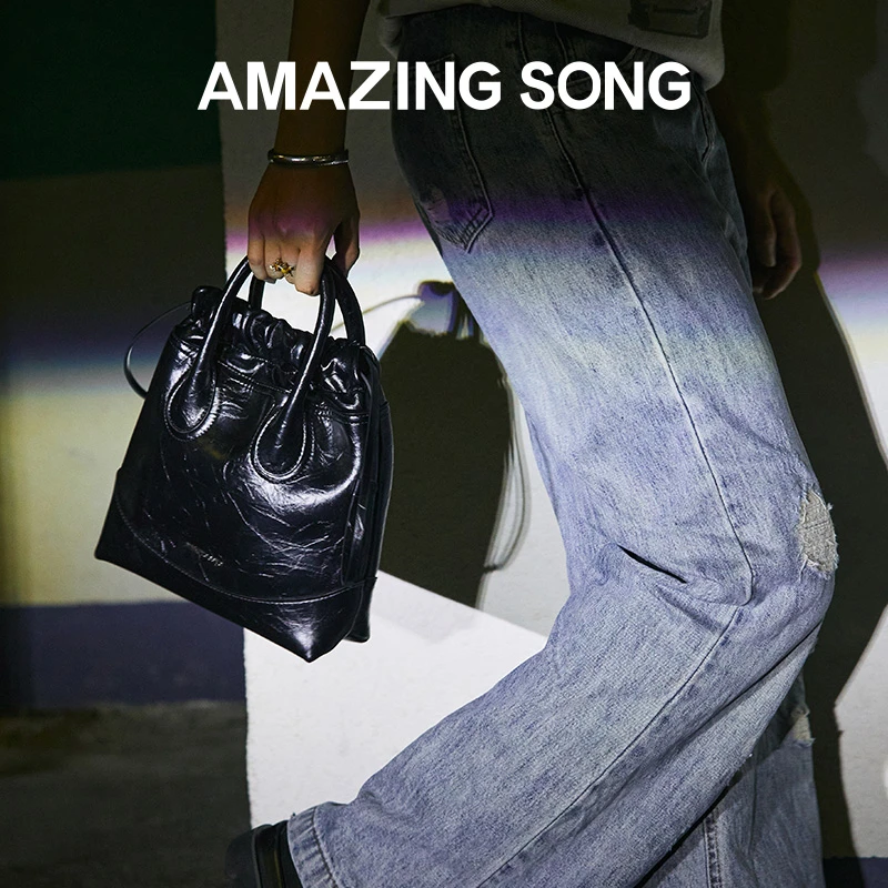 AMAZINGSONG流浪袋百搭单肩斜挎简约潮流女士包包