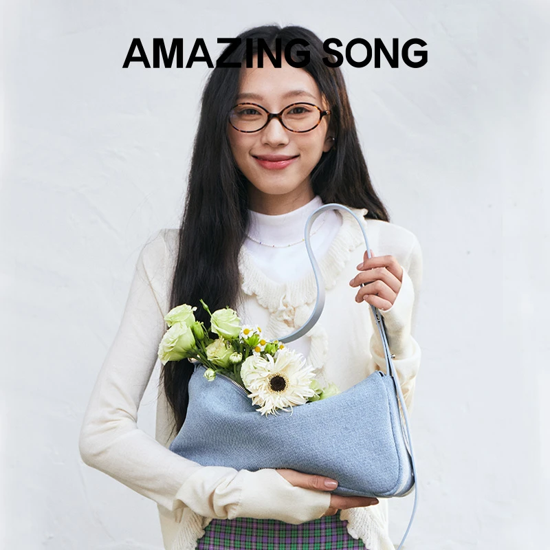 AMAZINGSONG慕斯包小号牛仔新款大容量斜挎包包女