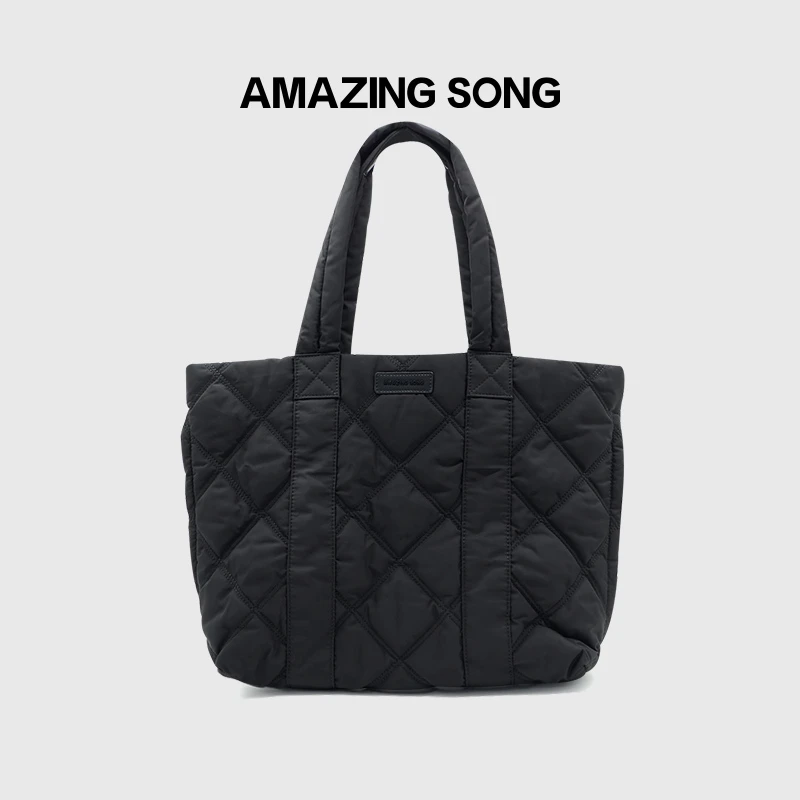 AMAZINGSONG简约百搭单肩包通勤时尚绵绵购物包休闲