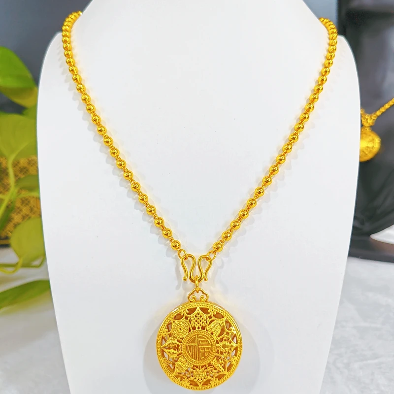 铜合金吊坠 八宝罗盘珠珠链一套