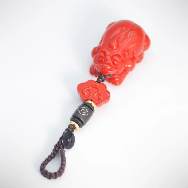 含辰砂工艺品【凰世今传】朱砂貔貅挂件包挂