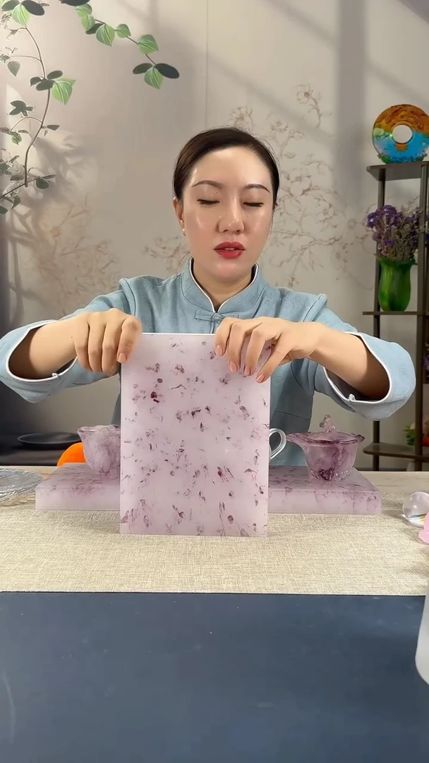 【闪购商品】粉烧琉璃 紫色中干泡台