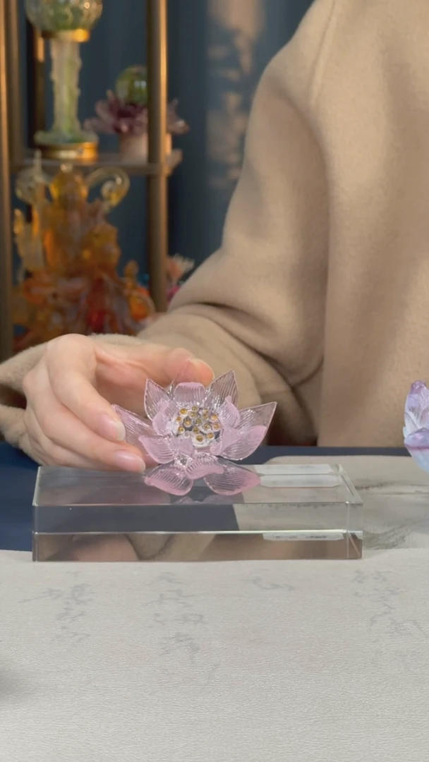 【闪购商品】水晶荷花摆件