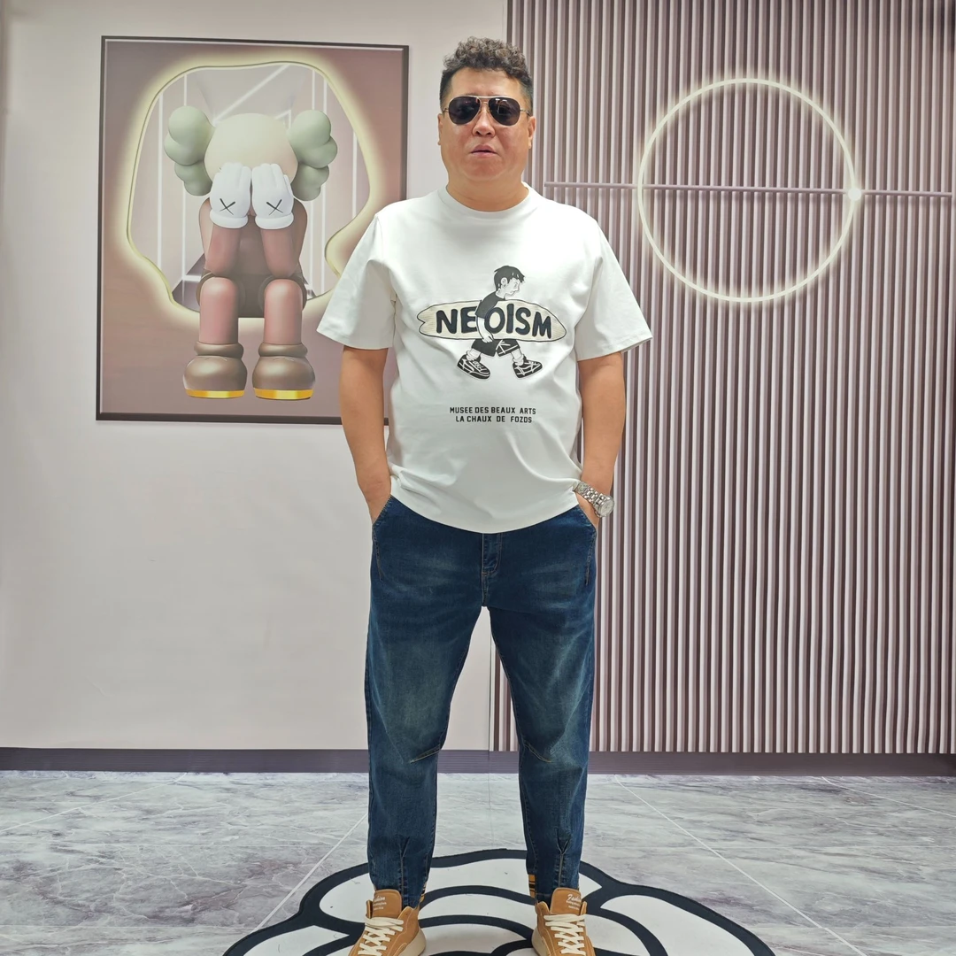 大码男士轻奢百搭时尚潮流秋季休闲束腿男宽松牛仔裤个性设计师FN