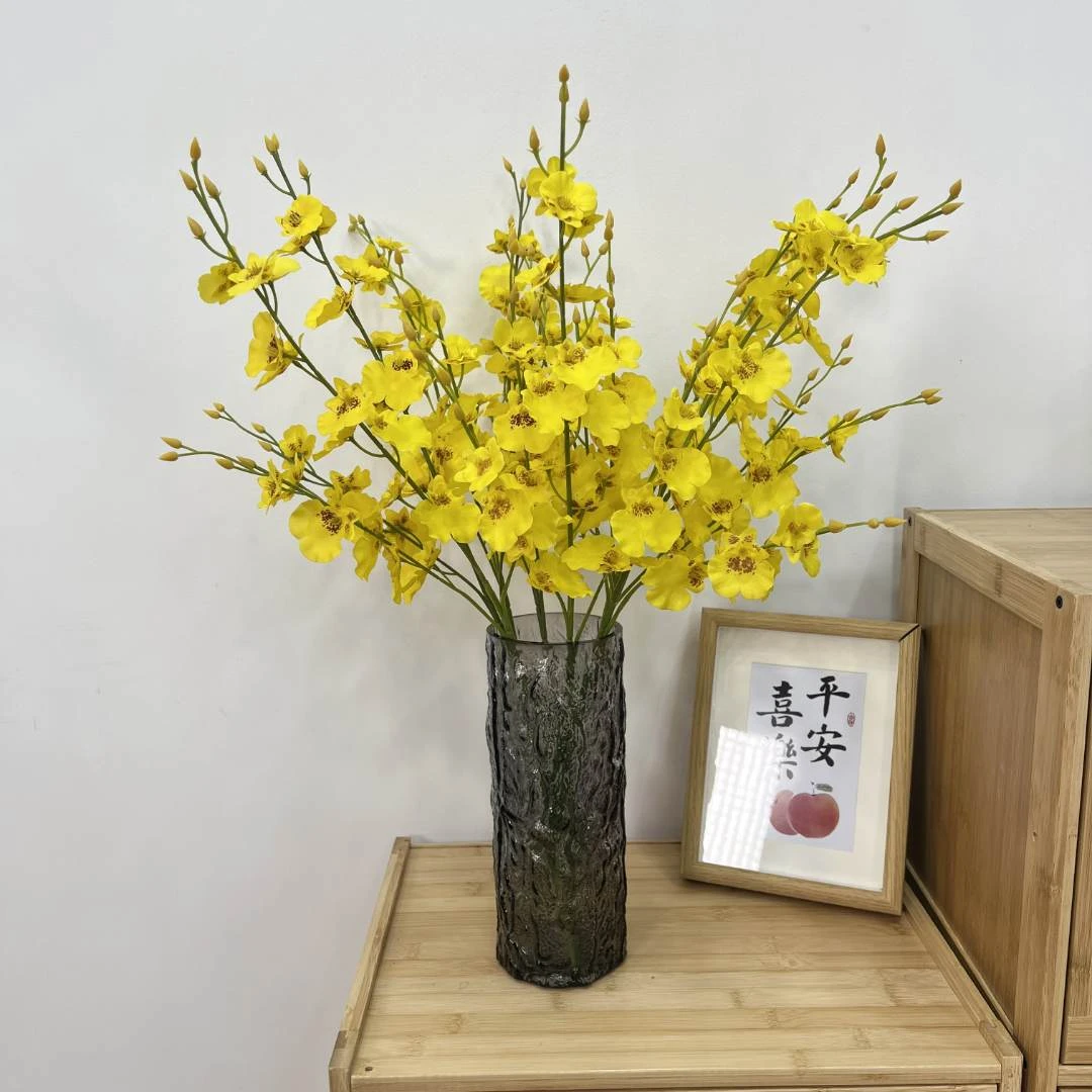 跳舞兰仿真花绢花软装轻奢摆件客厅家居餐桌摆设花简约