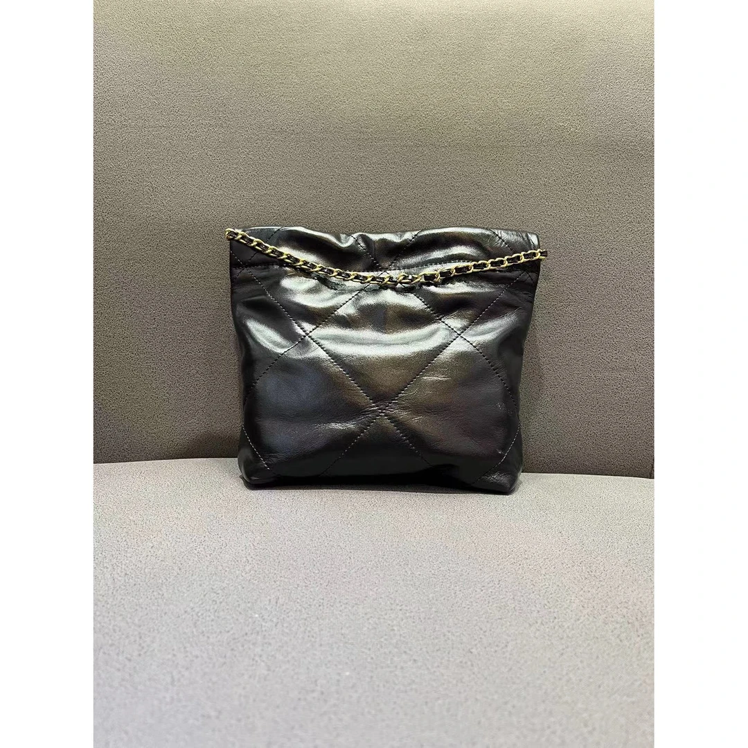 【B068-61206】黑色气质时尚轻奢百搭真皮手提单肩斜跨包女士包包