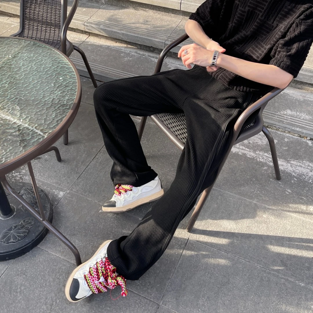 Youth label forever 【春季新品 】华夫格拉链长裤 TB风格休闲裤