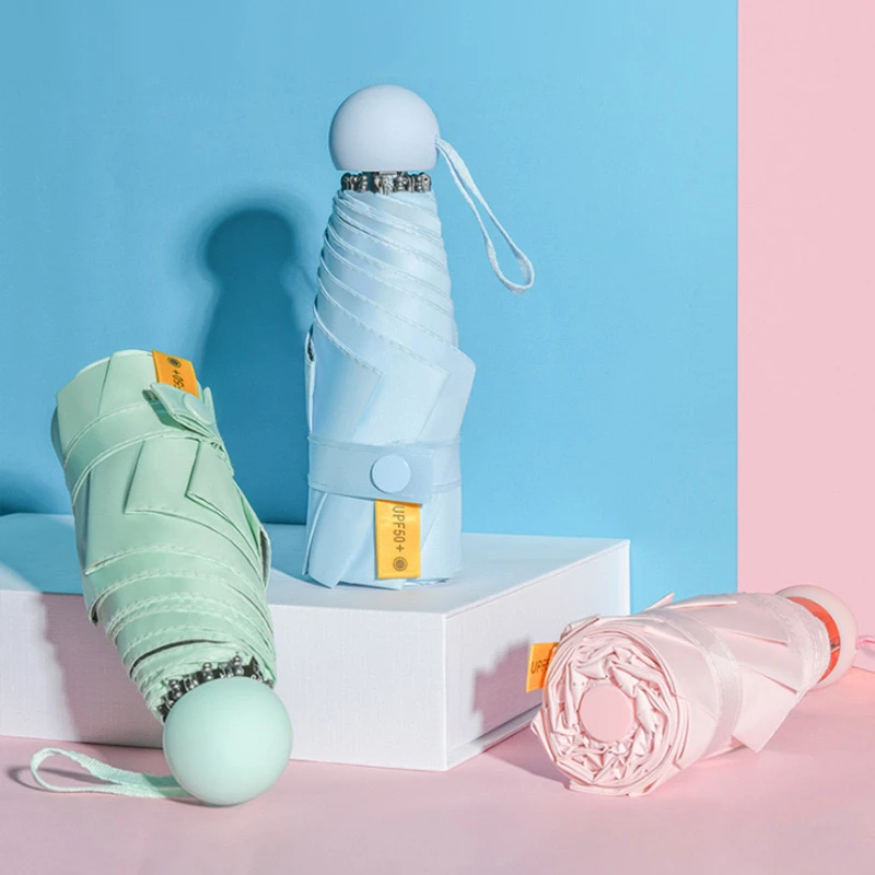 五折迷你胶囊伞加厚黑胶防晒防紫外线高颜值便携女士晴雨伞太阳伞