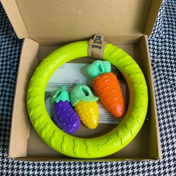 【耐咬蔬菜玩具】狗狗耐磨耐咬磨牙发声洁齿橡胶蔬菜飞盘自嗨解闷