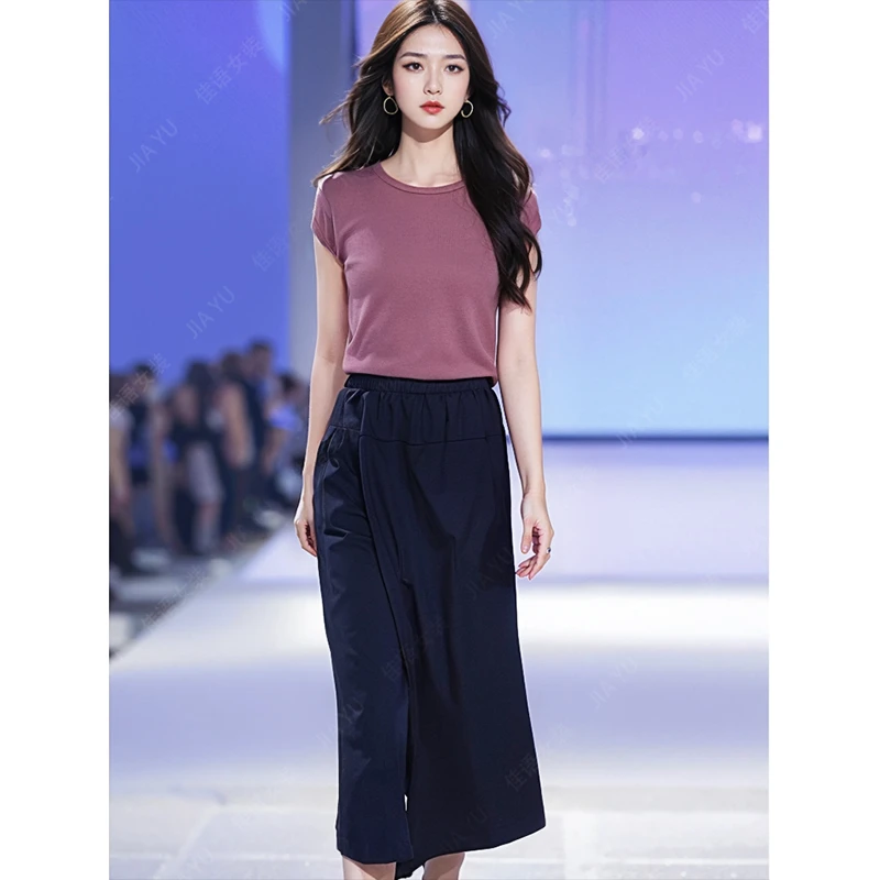 JY#【单/套装】韩系时尚短袖裙裤套装松弛感穿搭遮肉显瘦夏装DY9915