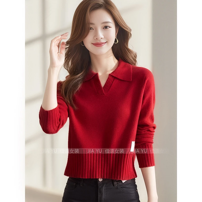 JY#针织毛衣女士短款秋装新款高腰时尚上衣打底衫DY10152