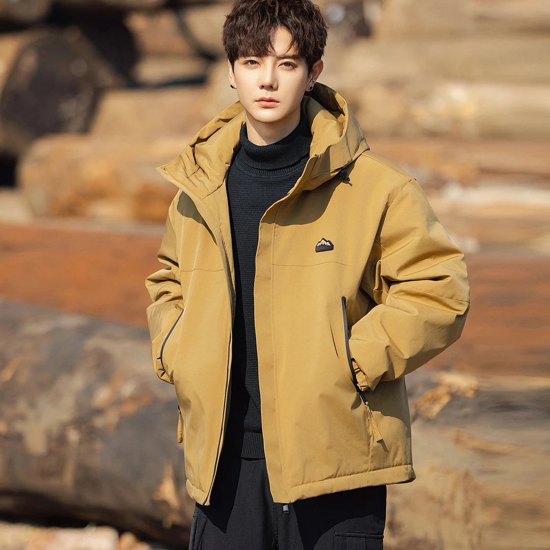 冬装连帽羽绒服男90鸭绒2024冬季新款户外机能派克服加厚保暖外套