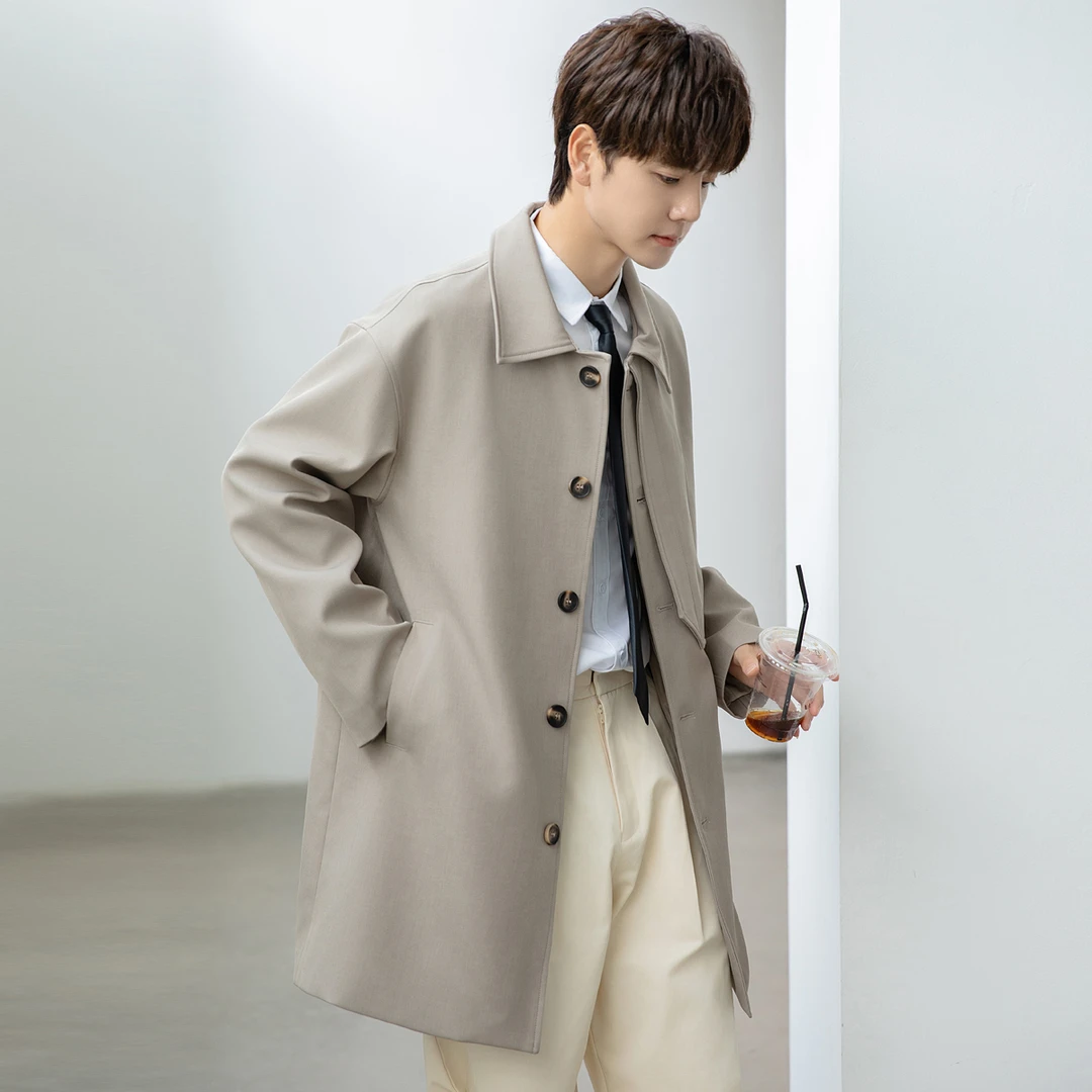 2025春季新款英伦风男士短款风衣高档休闲商务痞帅高级感百搭外套