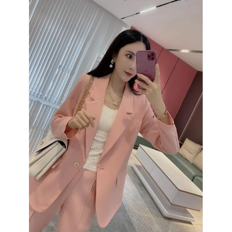 【橦颜推荐】显瘦气质西装+长裤两件套8907