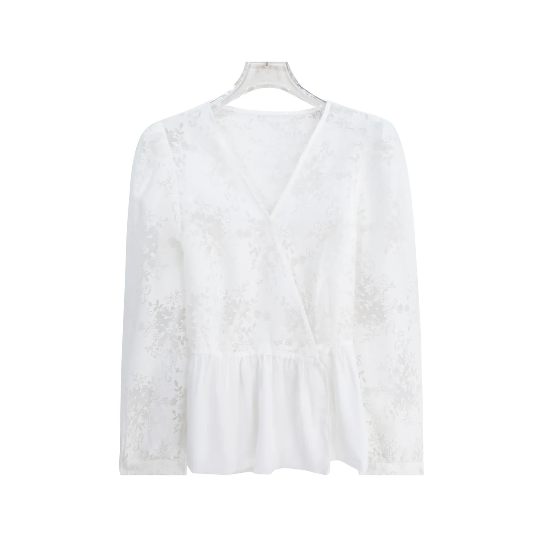 小众设计感拼接高级感御姐风优雅气质衬衫S3195