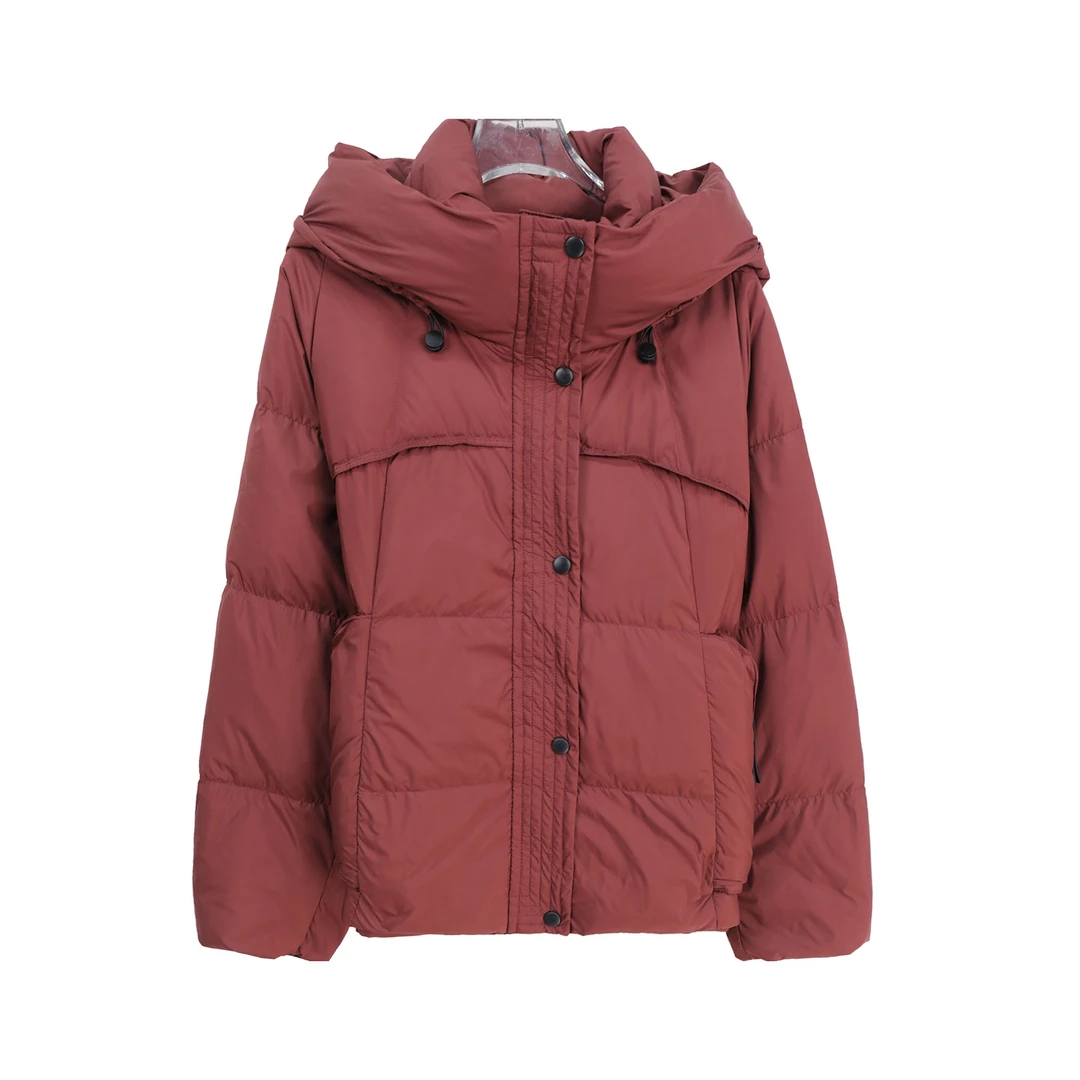 韩版简约宽松连帽短款加厚潮流羽绒服U112