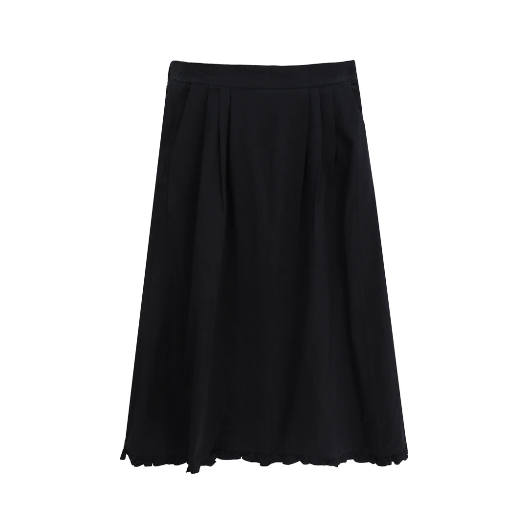 S1676法式温柔风韩版宽松高腰气质A字半身裙