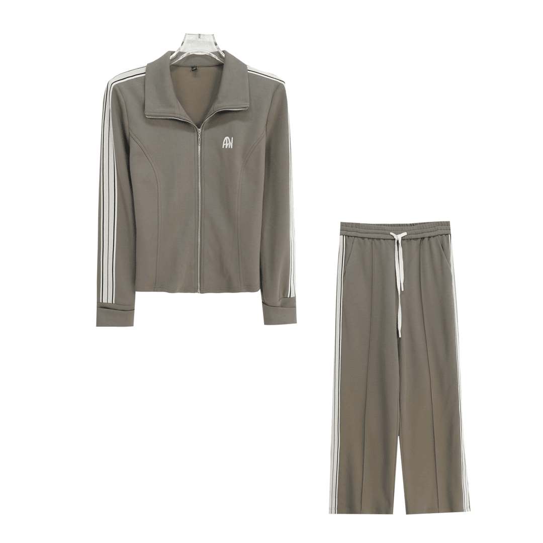 秋季简约长袖休闲上衣显瘦时尚长裤套装S2064