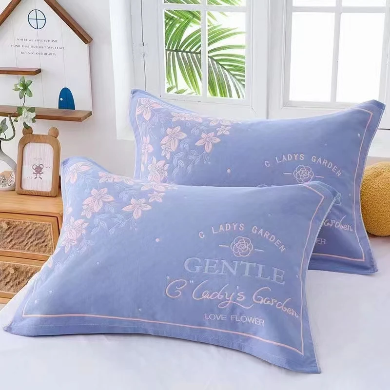 精梳棉枕巾加大大枕巾家用成人一对大号枕巾枕头巾一对装柔软透气