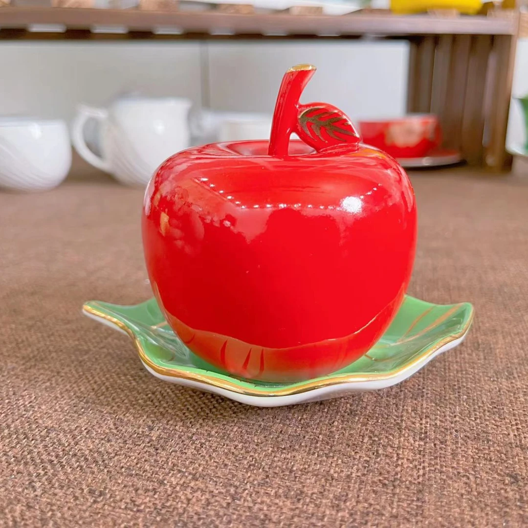 鼎盛瓷业「平安果」手工喷彩礼盒装 创意 中式 家用