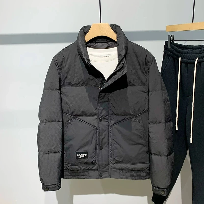 冬季短款外套立领男士休闲简约时尚潮流修身加厚保暖免洗百搭韩版