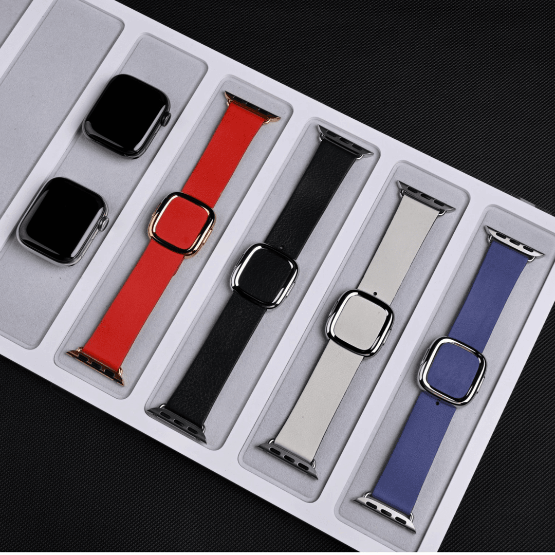 9新  Apple/苹果ApplWatch原装白色现代风皮革金属快拆扣正品拆封