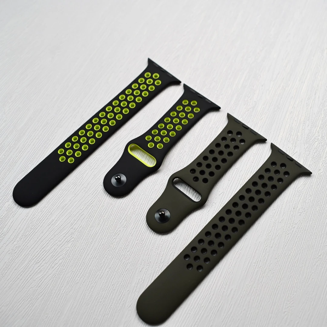 95新 Apple/苹果 apple watch 原装耐克洞洞氟橡胶运动硅胶表带