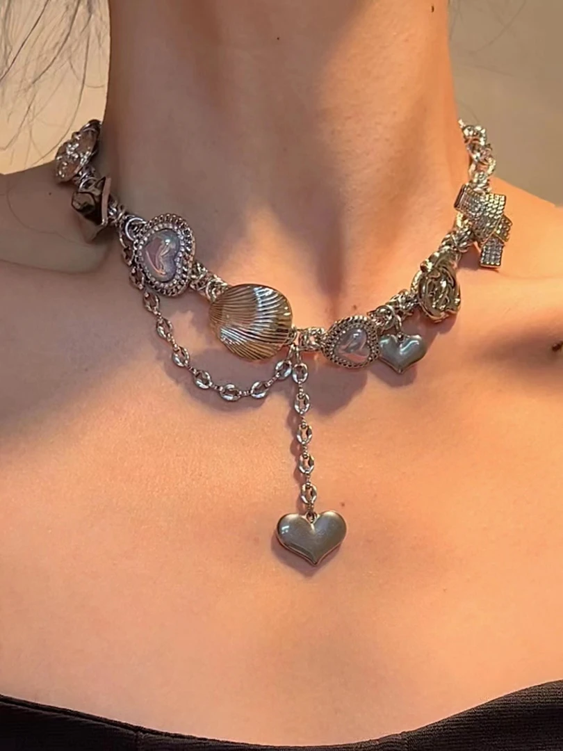 手工原创diy浪漫主义贝壳爱心服饰配饰