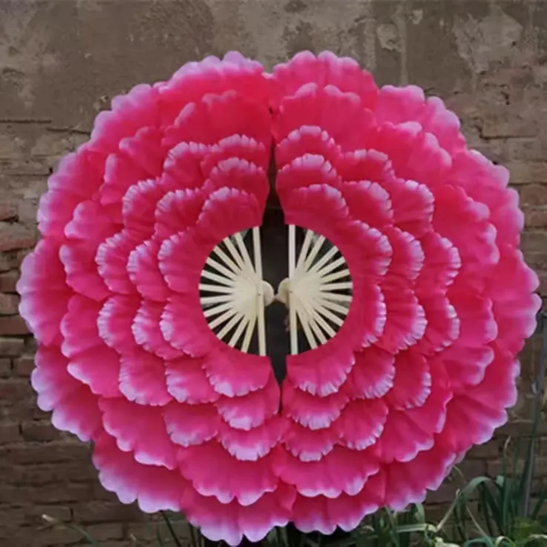 新款牡丹花扇新型舞蹈团体扇左右手一对