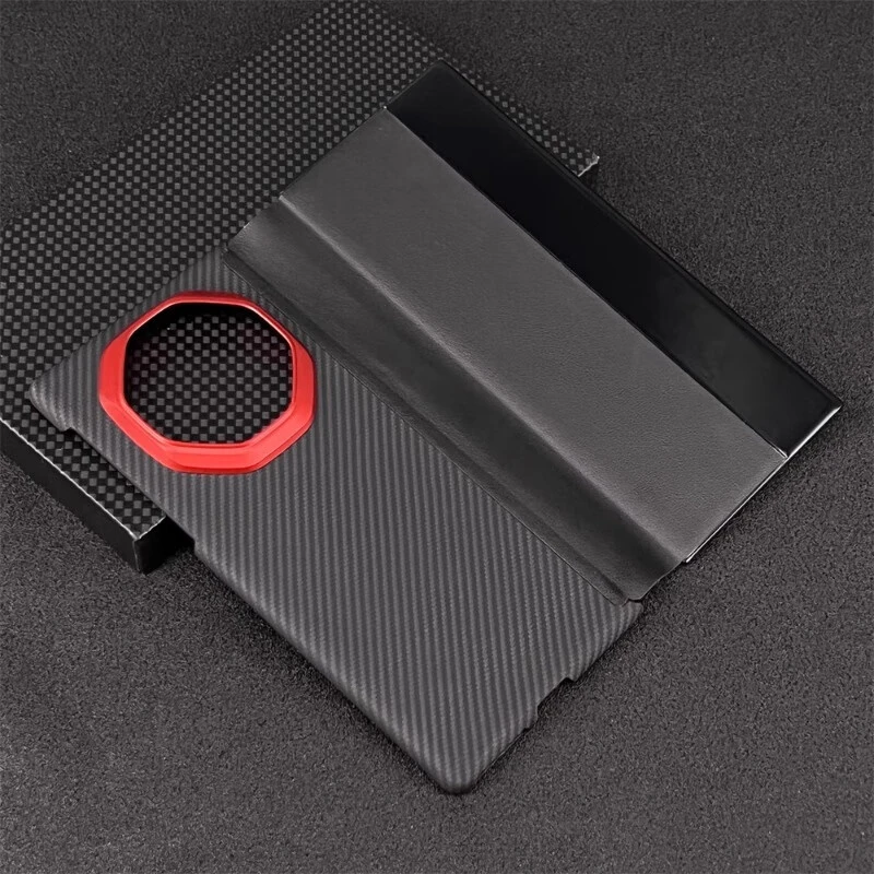 适用华为matext非凡大师手机壳凯夫拉智能翻盖三折叠磁吸超薄皮套