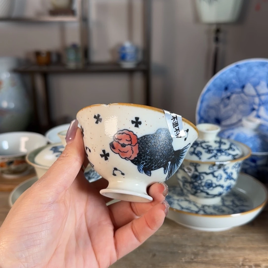 杯景德镇陶瓷柴烧多人