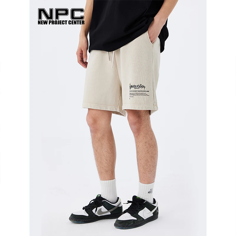 NPC潮牌李晨nic皇冠印花休闲运动短裤五分裤夏季宽松男士NP34SP21