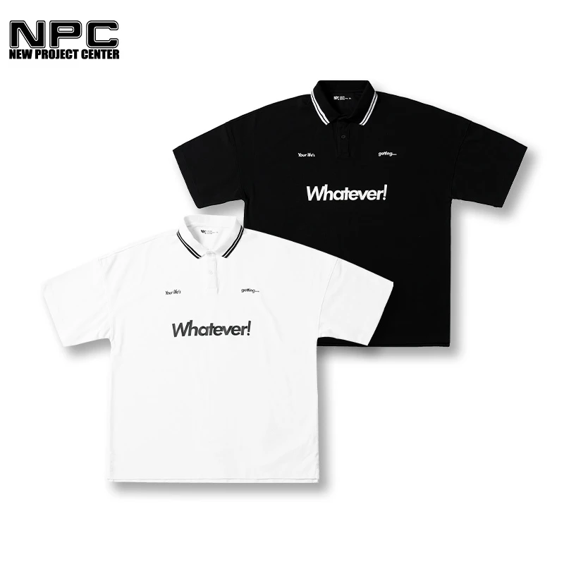 NPC潮牌李晨nic同款休闲胸前字母绣花POLO衫翻领男女同款NP26TE29