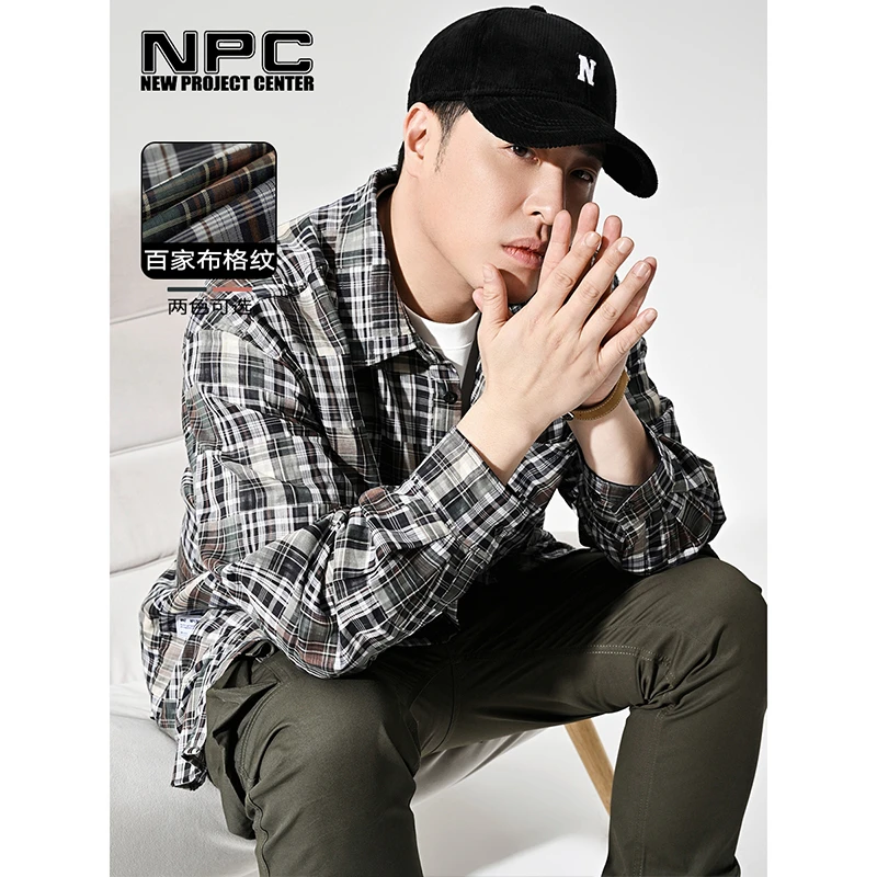 NPC潮牌Cityboy复古百家布格纹衬衫撞色情侣长袖外套NP36SH09 J
